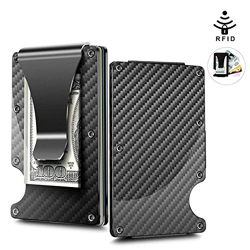 Calicob Carbon Fiber Wallet RFID Slim Minimalist Metal Elegant (Black)3