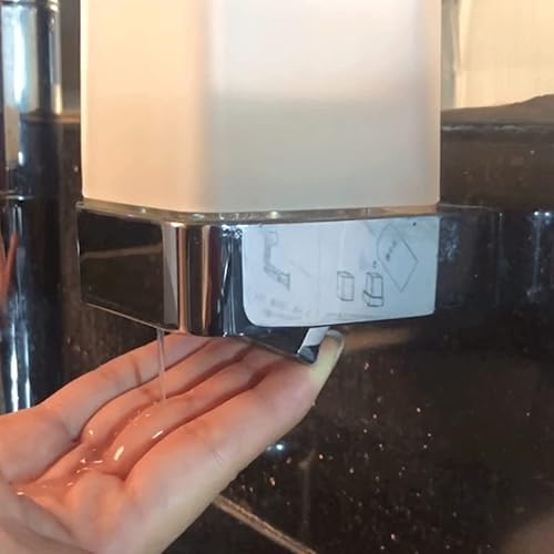 Miniatura 3 de OUSIKA Dispensador de jabón montado en la pared, dispensador de loción de vidrio prensado, dispensador de bomba de jabón para el hogar, hotel, baño,