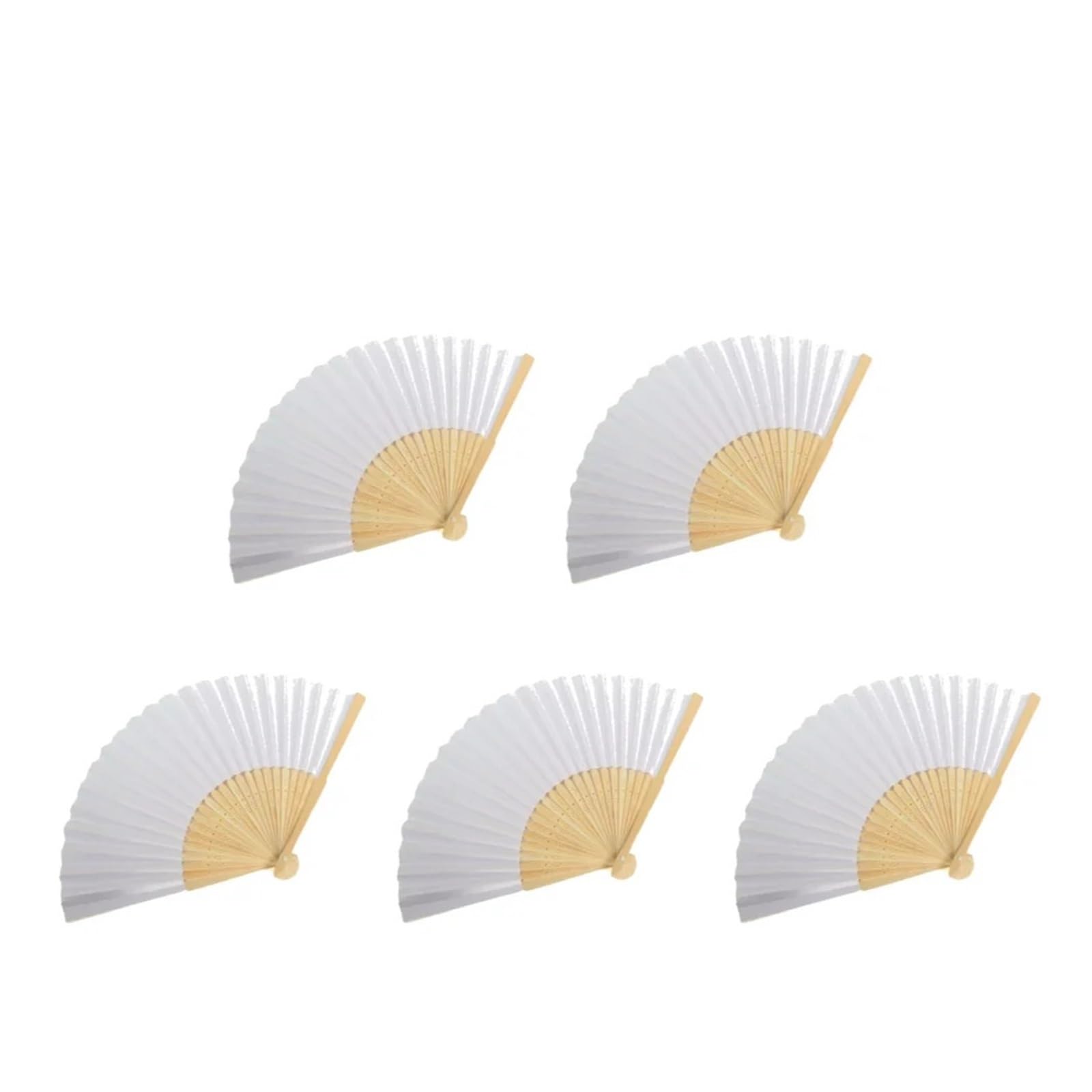 Akdjgfp 5Pcs Paper Folding Fans Diy Paper Folding Fans Blank Calligraphy Practice Fans For Wedding Favors Kids Art Crafts(5Pcs)