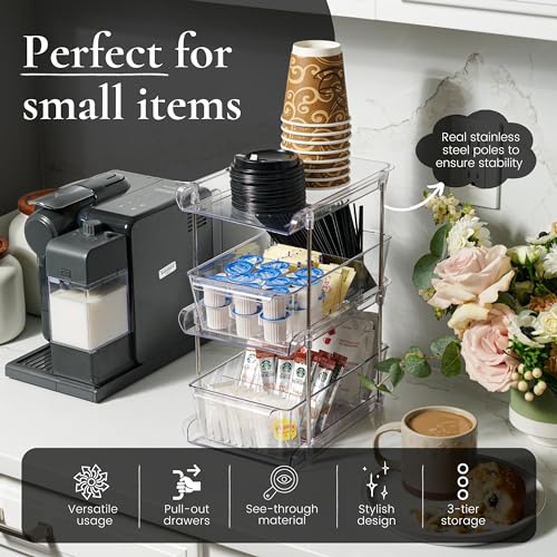 Arsly AR3 3 Tier Clear Under Bathroom Sink Organizer Pull Out Drawer thumb #4