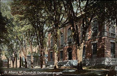 Church St., Court House on Right St. Albans, Vermont VT Original Antique Postcard disponible en Yaxa Mexico