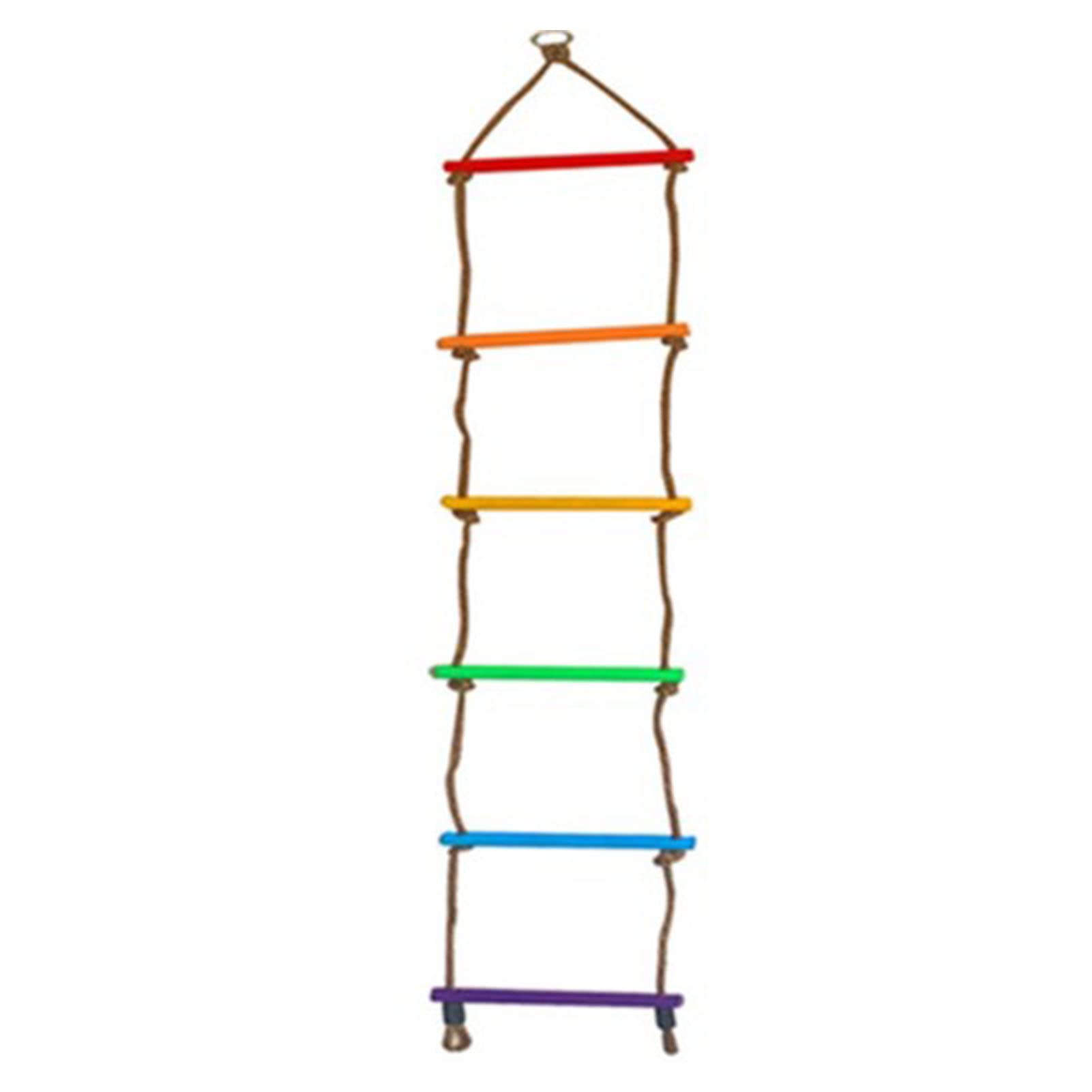 Climbing Rope Ladder, Kids Climbing Rope Ladder Strong Tensile Multi Layer Weave Soft Colorful Climber Training Accessories Great for Play Set, Outdoor, Tree House, Playground, Ninja Slackline
