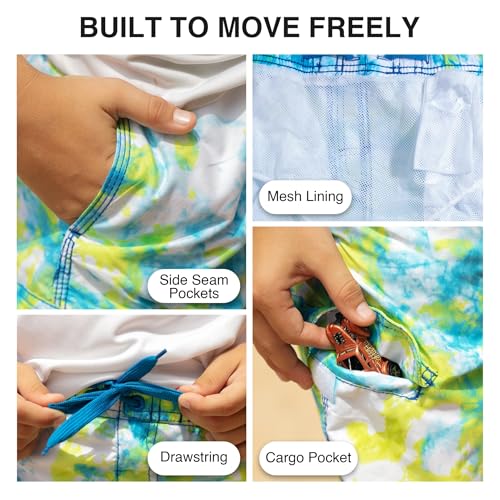 Image of Kanu Surf Boys' Victor Stripe Quick Dry Beach Board Shorts Swim Trunk
