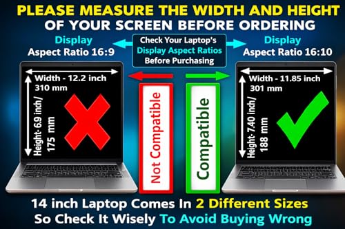 Image of Anjo 4 in 1 Combo Of 14 Inch & 16:10 Display Aspect Ratios Laptop Screen Protector, KeySkin, Body Lamination Trackpad Area & Lid-Back Side (Transparent)