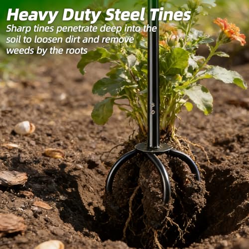 Cultivador manual Garden Twist Tiller con garras de acero miniatura 6
