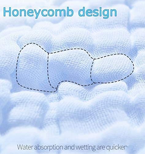 MOM'S HOME Baby Super Soft Absorbent Muslin 6 Layer wash Towel- 100X100 CM - (0-3 Years)- Blue and 5 Muslin naplin Wipes 1