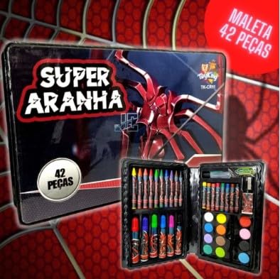 Kit Maleta De Pintura 42 Peças Super Aranha Toy King TK-CR11