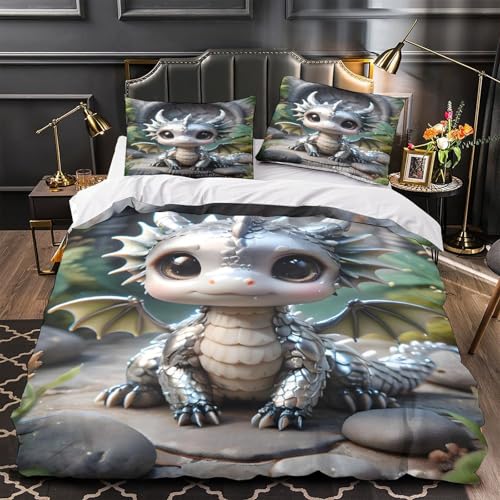 Housse de couette hypoallergique dragon contre allergies de lit - 2