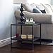 Household Essentials Square 2-Tier Black End Table,