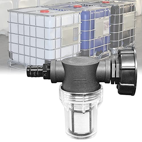 Conector de depósito 1000 L, Conector de manguera de jardín con función de filtro, S60 x 6, Adaptador de depósito agua IBC,Articulación de manguera de jardín para colectores de agua lluvia (Pagode) Cover