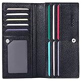 GOIACII Wallets for Women RFID Blocking Ultra Slim Leather Credit Card Holder Clutch