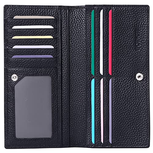 GOIACII Wallets for Women RFID Blocking Ultra Slim Leather Credit Card Holder Clutch