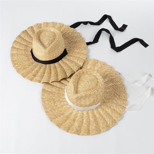 Chapeau de plage en paille style décontracté pour extérieur