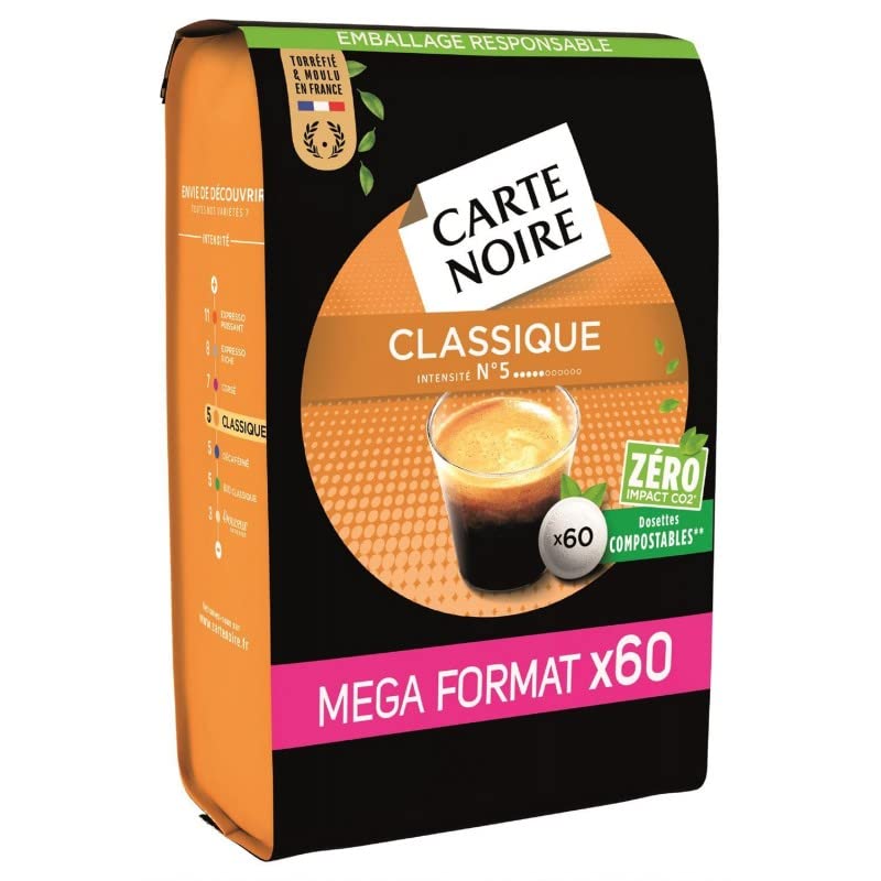 Café CARTE NOIRE Dosettes Classique N°5 : partagez un moment convivial avec ce lot de 3