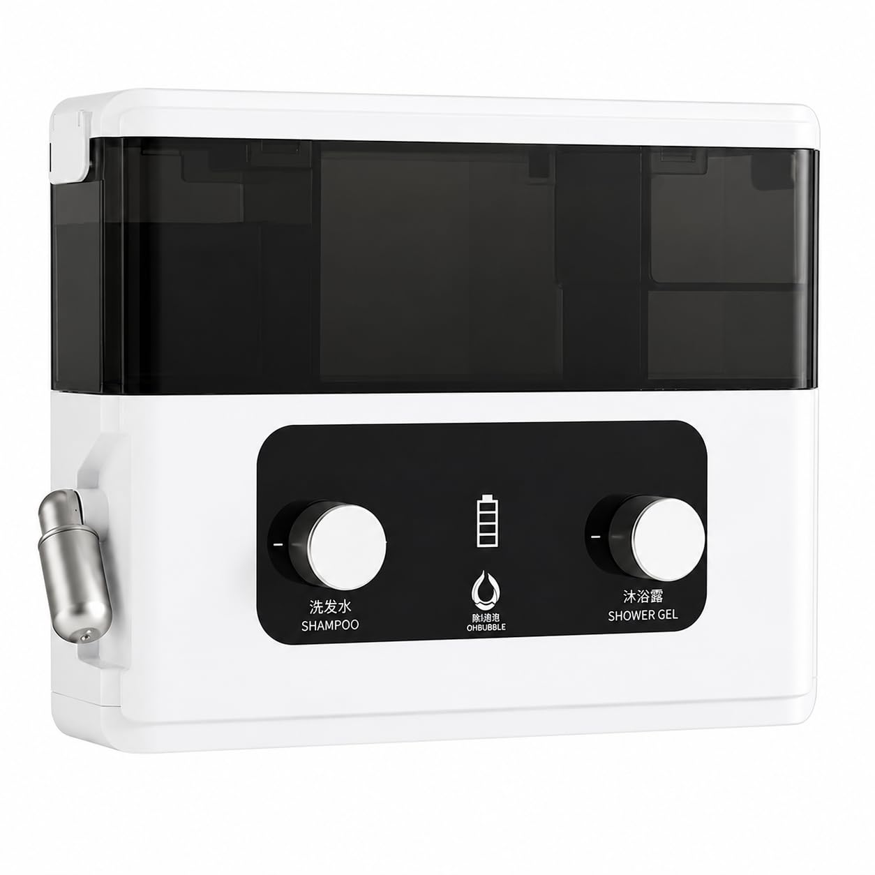 Dispensador automático de jabón en espuma de pared, recargable, 620 ml, boquilla ajustable de 360°, dos modos de espuma y cámara de jabón de 220 ml más depósito de agua de 400 ml