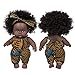 Poupée Africaine Curly 8 Pouces - Poupée Noire Afro-américaine Réalistes Bébé Poupées Poupée Poupon Réaliste Bébé Reborn Jouets pour Enfants (E)