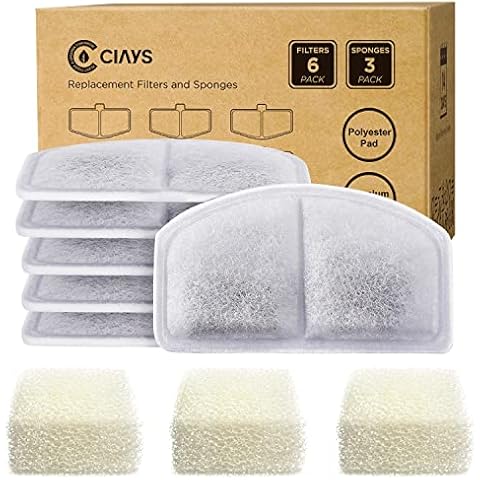 Ciays Cat Water Fountain Replacement Filters for 106oz/3L Automatic Pet Fountain Cat & Dog Water Dispenser Cover