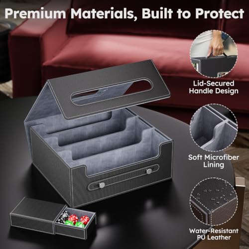 Image of Trading Card Storage Box, 2600+ MTG Deck Box with Magnetic Lid