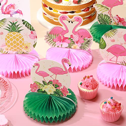 Lingxiu 9 Pieces Flamingo Themed Party Decoration Supplies Summer Hawaiian Tropical Aloha Honeycomb Centerpieces Table Toppers Decorations For Girl Birthday Luau Beach (Rz0050) #TOP6