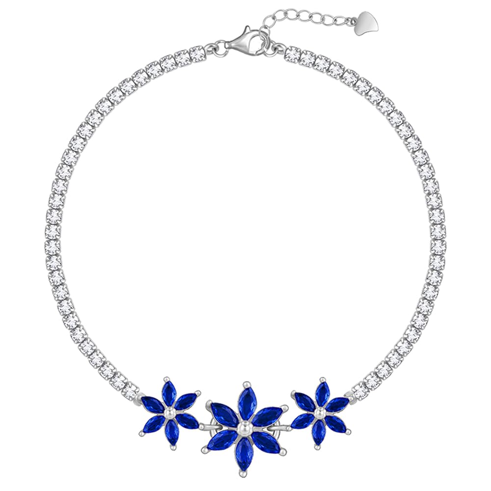 GIVA 925 Silver Blue Floral Bracelet, Adjustable | Gifts for Women and Girls | With Certificate of Authenticity and 925 Stamp | 6 Months Warranty* (B0CQM5J2TJ) Amazon Price History, Amazon Price Tracker