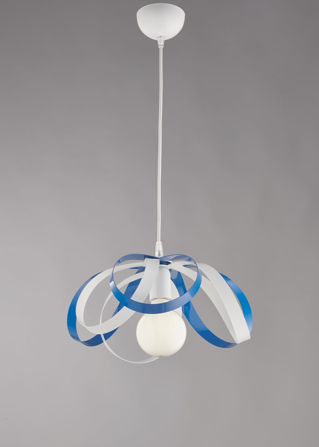 LEOLUX Fiocco Lampadario Cameretta, Soggiorno, Camera Da Letto, Moderno, Con Altezza Regolabile E Facile Da Montare Al Soffitto. Lampadario A sospensione bianco E Azzurro.
