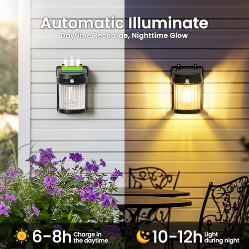 Solpex Solar Lights Outdoor Garden, 3 Modes Solar Sensor Wall Lights Outdoor, Waterproof Fence Lights Decoration for Patio,Garage,Shed,Yard,Deck - Image 4