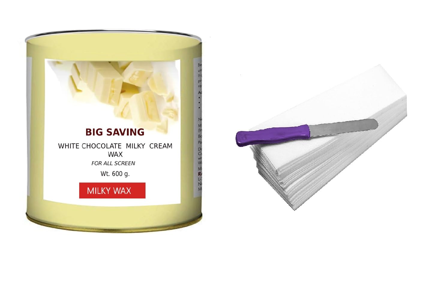 White Chocolate Wax for Women – 550g, Wax Strips - 30 Pcs, Wax Sputala - 1, Gentle Hair Removal for Legs, Arms, Underarms, Bikini | Ideal for Salon & Home Use