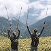 Imagen de Bastones de Senderismo Trekking Antideslizantes Goma Ligero Ajustable