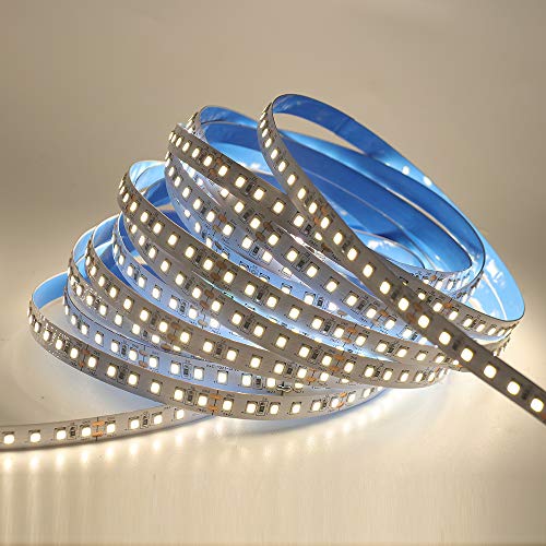 XUNATA LED Strip Lights, 33ft/10m 4000K Natural White 2400 Units 2835 LEDs DC 24V LED Rope Light Strips, Non-Waterproof LED Tape, Under Cabinet Lighting Strips for Home, Building, Bedroom, Kitchen
