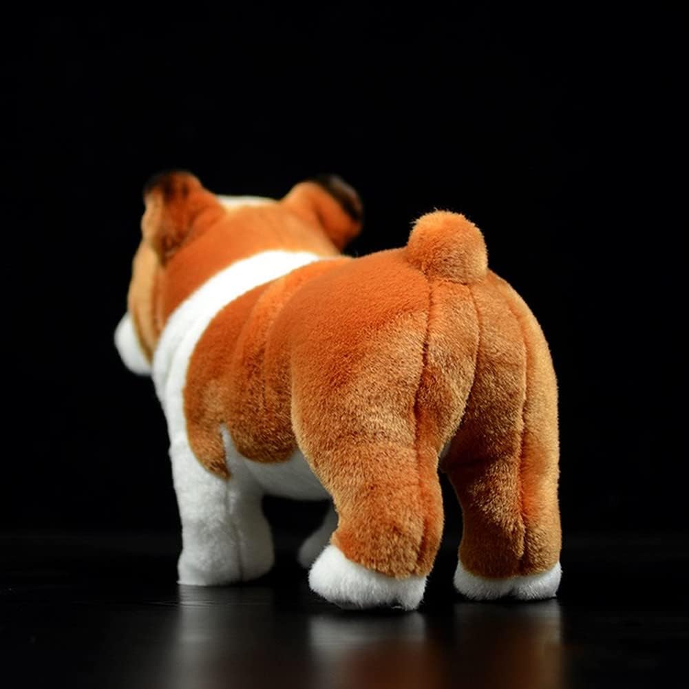 Tiny Heart Simulation French Bulldog Stuffed Animal Dog Plush Toy Puppy Stuffed Animal 10inch Super Soft British Bulldog Plush Toy Boys Girls Gifts Home Room Decor Yellow