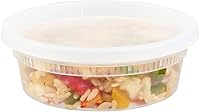 Vista 8 de Restaurantware -Asporto - Cajas para llevar de 8 onzas, 25 recipientes redondos para sopa para microondas - Tapas de plástico transparente