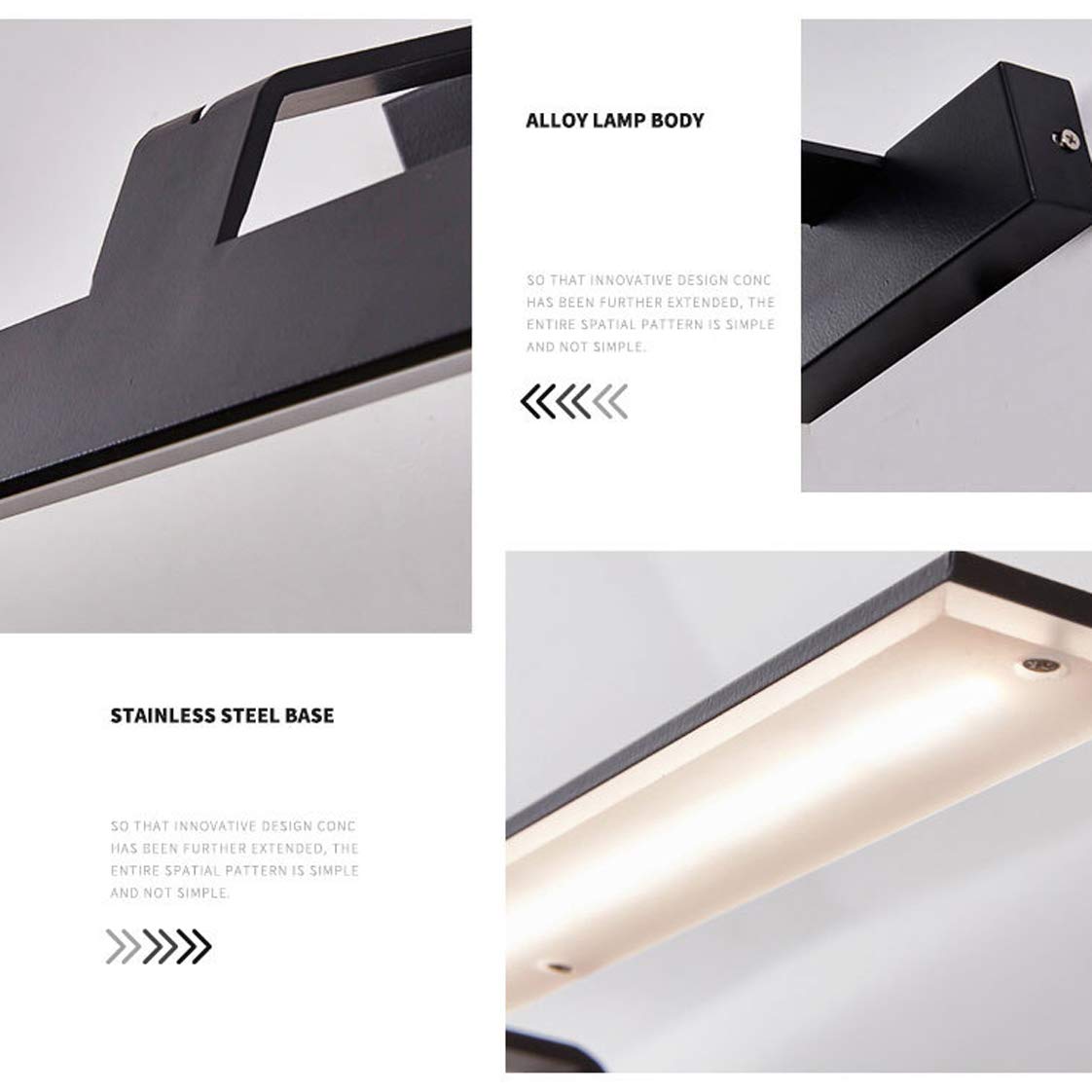 Luz Espejo baño, luz Espejo LED Iluminación Imagen LED Lámpara Frontal Pared Ahorro energía Luces Aplique Maquillaje LED Impermeables con Interruptor Cable, Blanco Natural 4000K