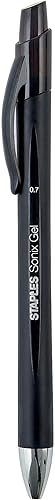 STAPLES Sonix - Bolígrafos de gel retráctiles, punta media, 0.028 in, tinta negra, 36/caja (13561-CCVS)