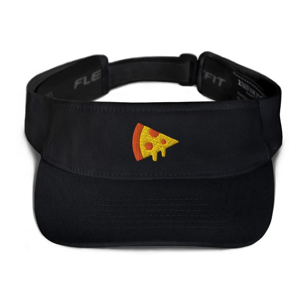 Pizza Slice Hat (Embroidered Visor) Black