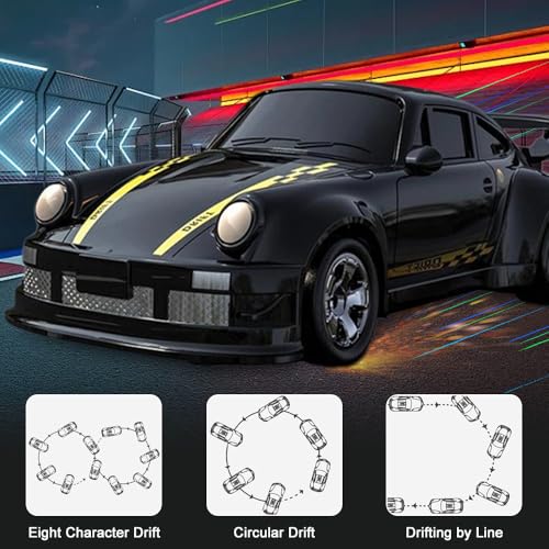 Voiture télécommandée RC drift 1:64 avec mini éclairage 2,4 GHz 4WD