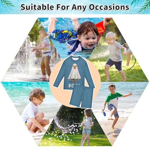 Traje de baño de dos piezas para niños Boo Gooses Ghosts con manga larga 5
