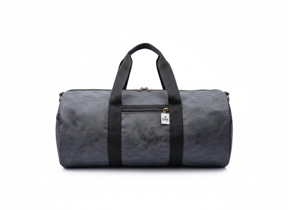 Durable Brown Gym Duffle Bag with Front Zipper Pocket – Lightweight Sports & Travel Bag for Men & Women, Perfect for Yoga and Weekend Trips (Grey)-image-28