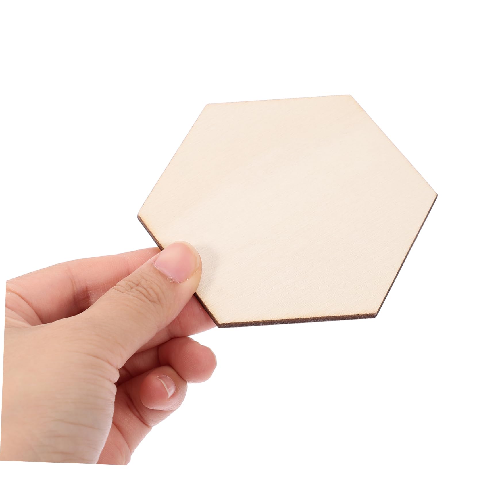 100 Pezzi Fette di Legno Esagonali Naturali Non Finiti per Progetti Fai da Te Decorazioni Artistiche Beige per Hobby Creativi