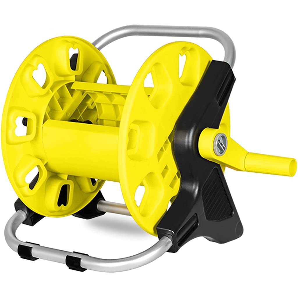 Chariot porte-tuyau d'arrosage jaune grand modèle pour l'extérieur