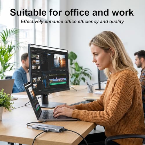 8-in-1 USB C Hub with M.2 NVMe SSD Enclosure, 4K HDMI, 100W PD, 10Gbps USB-C, USB3.2, SD/TF Card Reader for XPS, Dell, MacBook Pro, iPad Pro Upgraded by Ramnnycetus - Used condition - Image 5