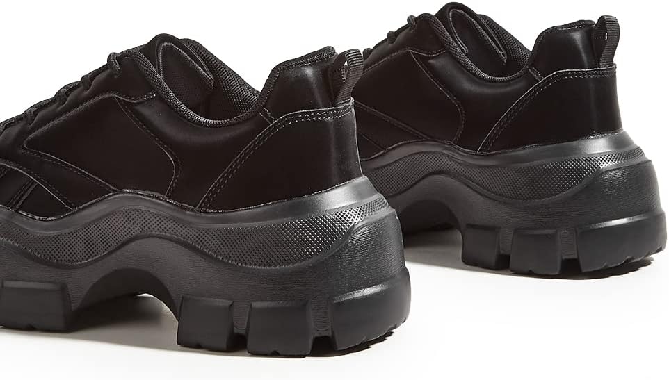 LUCKY STEP Women Chunky Platform Dad Colorblock White Neon Green Fuchsia Hologram Silver Casual Lace-Up Walking Sneakers - Image 10