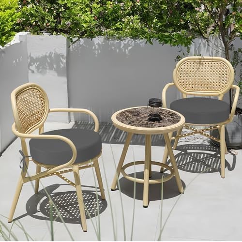 Image of D12 Chair Round Chair Cushions(Set of 2) Cushions,Outdoor Furniture, Round Seat Chair, Pads with Ties, Garden, Dining Chairs, Living Room (pcs-2 Grey)(Cushion Thinkness 5cm)