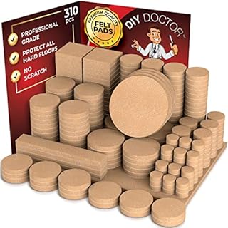 DIY Doctor - Felt Furniture Pads Floor Protectors - Huge 310 pcs Felt Pads Pack - Sofa Feet Protectors for Wooden Floors- Felt Pads for Furniture Feet - Chair Leg Floor Protectors For Furniture Legs