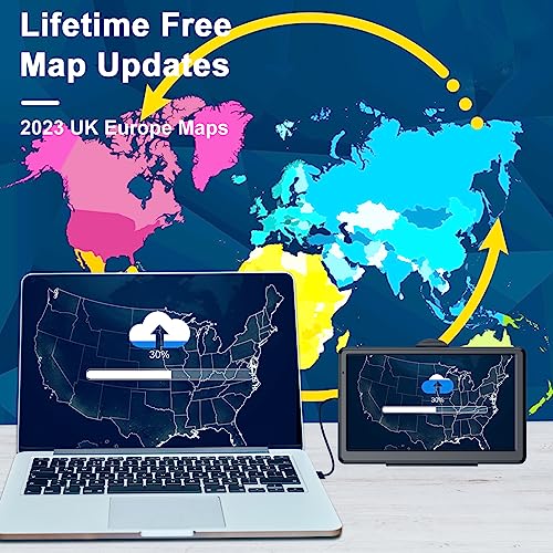 image for Jimwey Bluetooth UK Sat Nav, 7 inch Car GPS Navigator with 2023 UK Eur