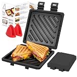 Microwave Toastie Sandwich Maker, Microwave Toastie Maker with Removable Non-Stick Plates,Quick Cooking and Easy Cleaning,Breakfast Sandwich Maker Perfect for Sandwiches,Paninis,and Fried Eggs (Black)