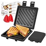Microwave Toastie Sandwich Maker, Microwave Toastie Maker with Removable Non-Stick Plates,Quick Cooking and Easy Cleaning,Breakfast Sandwich Maker Perfect for Sandwiches,Paninis,and Fried Eggs (Black)
