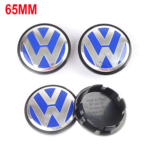 Wheel Center Caps Hubcap-4PCS 65mm 2.56'' Chrome Cap Cover Badge Emblem fit for Volkswagen VW Caddy EOS Golf Jetta Passat CC Phaeton Scirocco Sharan Tiguan Touran Transporter 3B7601171XRW 3B7 601 171