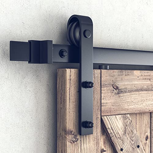 image for SMARTSTANDARD 7FT Sliding Barn Door Hardware Kit, Heavy Duty Track-Smo