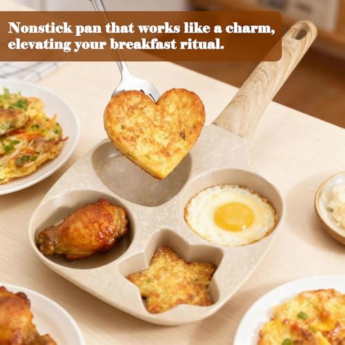Egg Frying Pan, 4 Cups Non Stick Frying Pan with Heat Resistant Handle Quick Cooking Easy Clean All Stovetops Compatible Home Breakfast Pan by RAINBEAN - Image 2