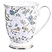 AWHOME Royal Fine Bone China Coffee Mug Assorted colors Tea Cup 11 oz (1, flowers)